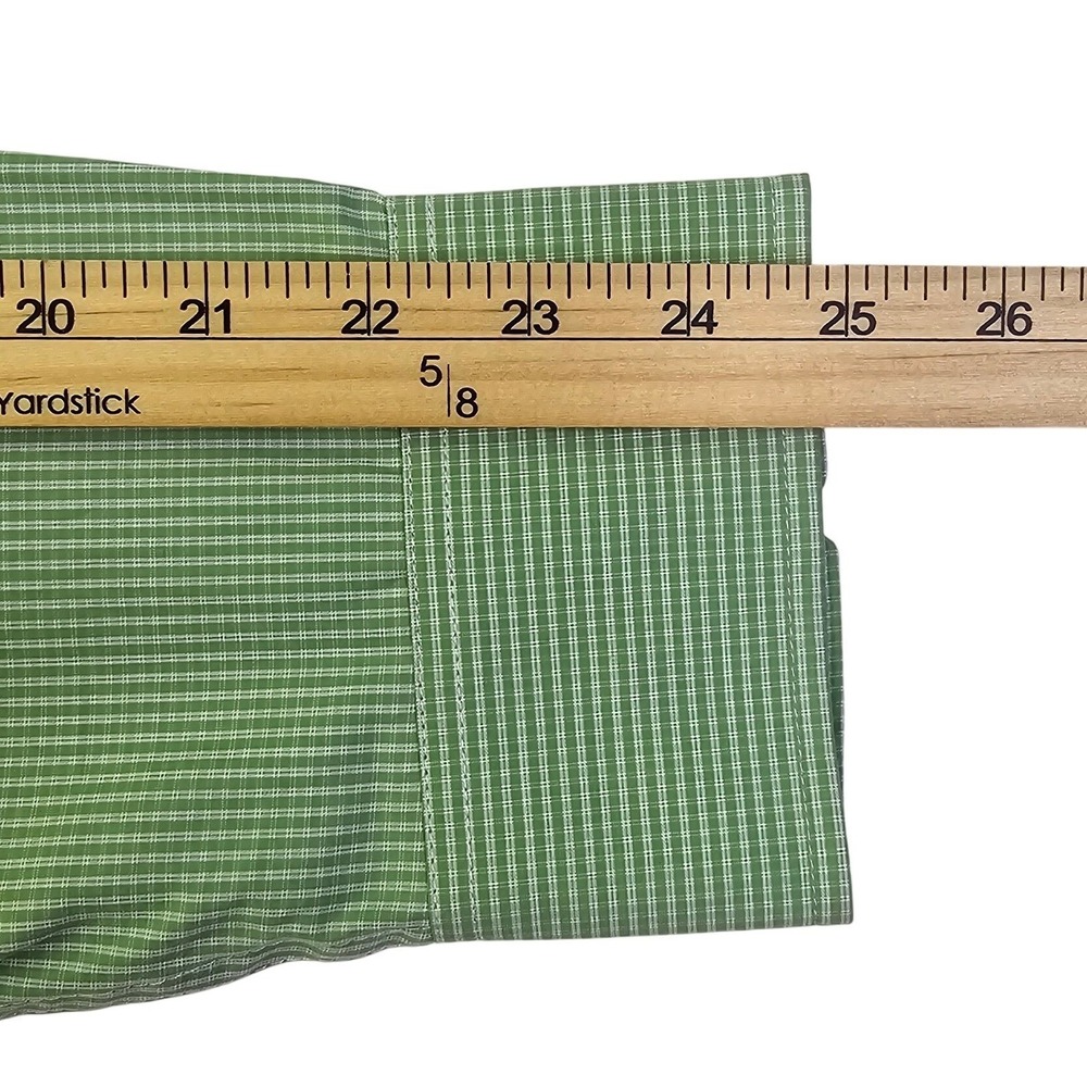 IZOD Mens Green Micro Check Button Down Long Sleeve Shirt Large 490295 - Picture 7 of 11